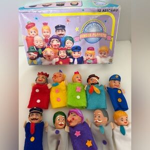 Vintage Finger Puppets, Set Of 10, City Jobs, Rubber Face